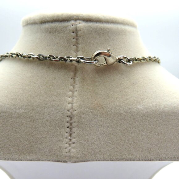 Tassel Beaded Necklace Crystal Encrusted Bead Champagne Cream Beads Silver Tone - Picture 5 of 8